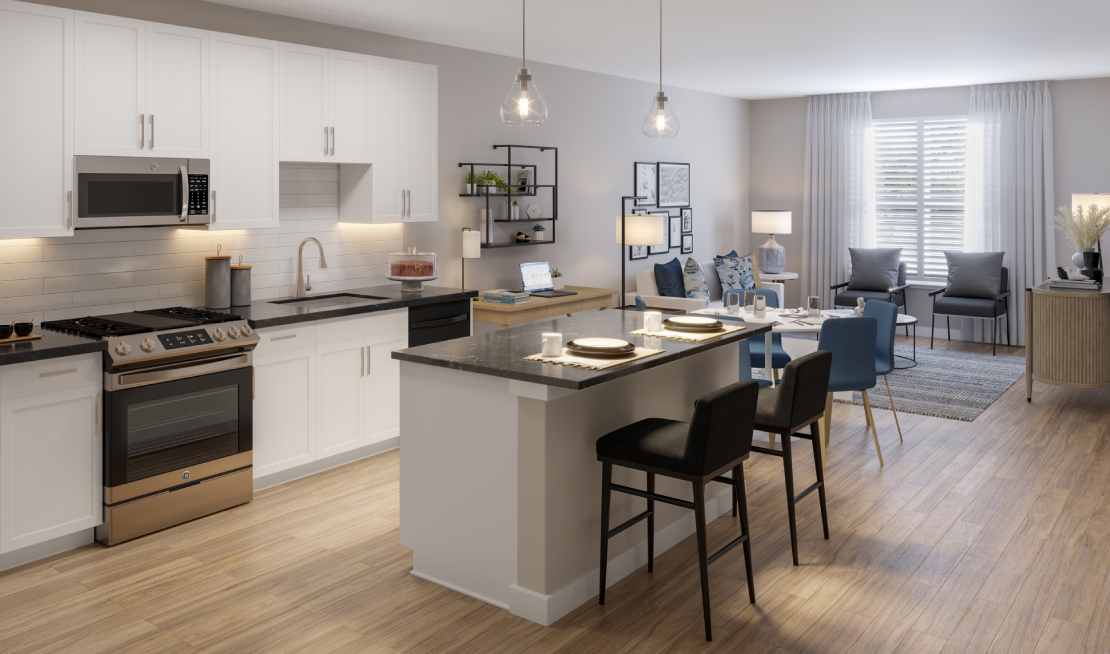 Generous open floor plans with large windows